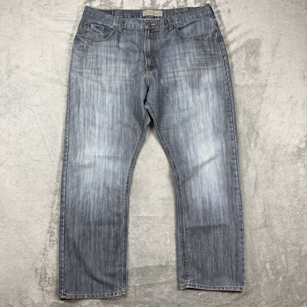 Wrangler Jeans Men’s 38x30 Gray Relax Straight Light Wash Denim 90s Casual